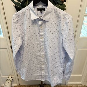 Banana Republic Riley Micro Grid Embroidered Button Down Shirt LS M Standard Fit